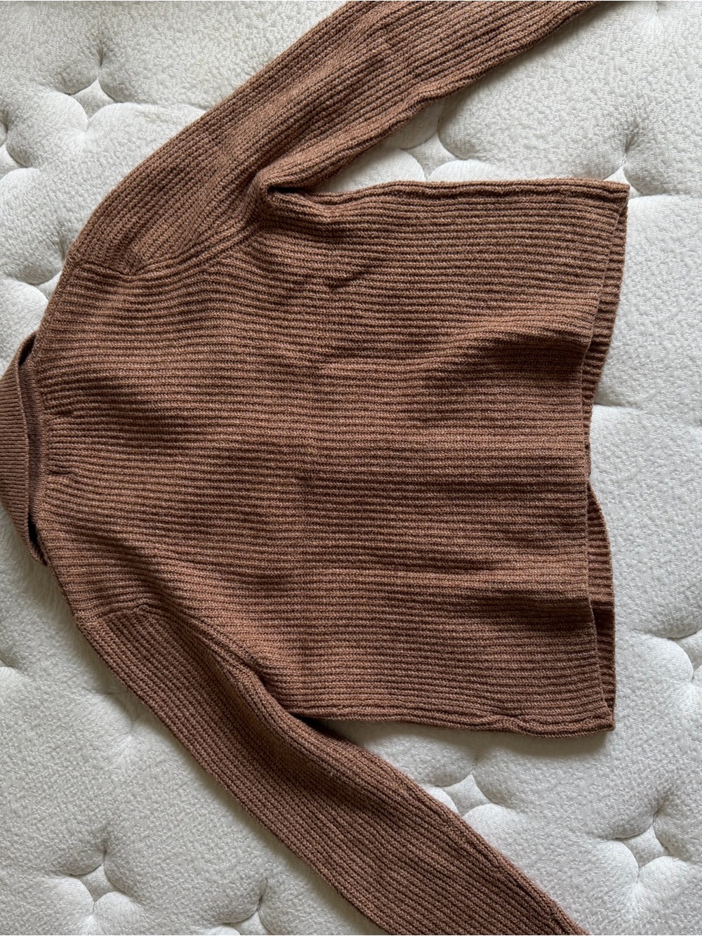 Old Navy Women’s Brown Solid Knit Collared Button Front Long Sleeve Cardigan S - Picture 2 of 4